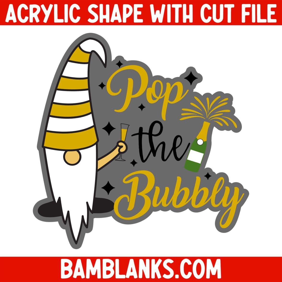 Pop the Bubbly Gnome - Acrylic Shape #1103