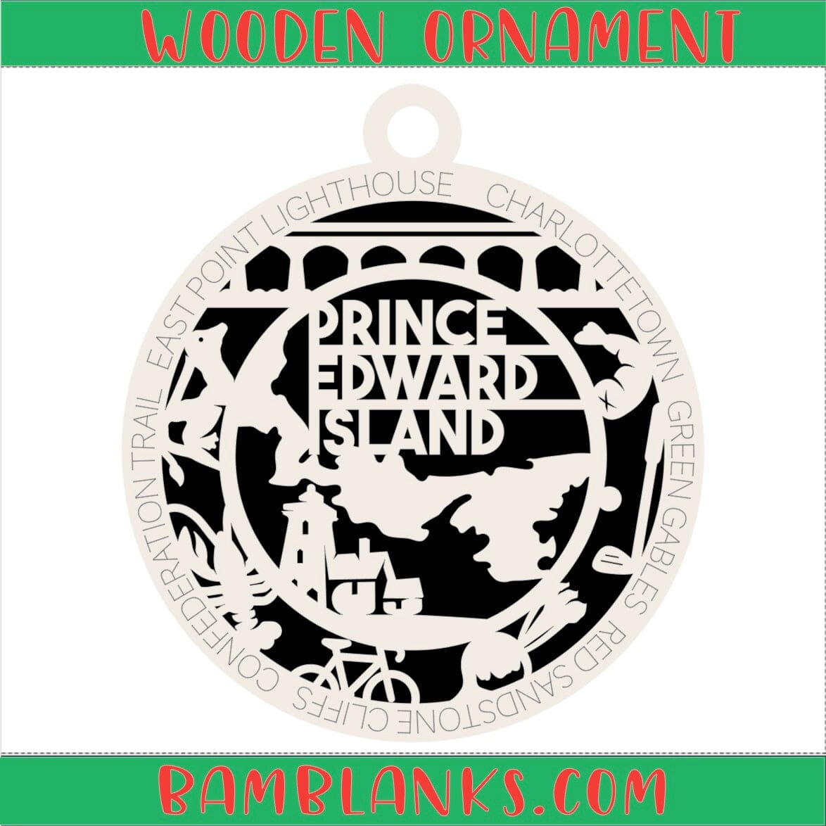 Prince Edward Island - Wood Ornament #W161