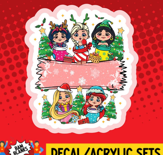 Princess Christmas - DECAL AND ACRYLIC SHAPE #DA01558