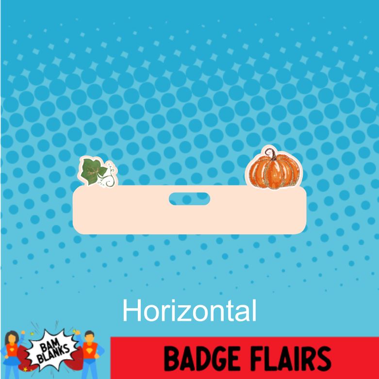 Pumpkin and Leaf - BADGE FLAIR DECAL AND ACRYLIC #BF0012