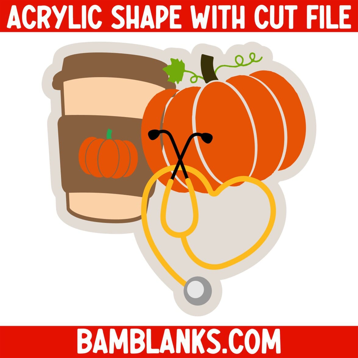Pumpkin Spice Steth - Acrylic Shape #1642