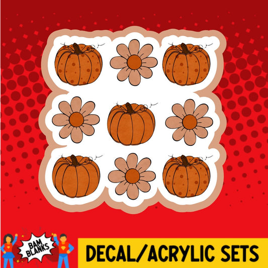 Pumpkins and Flowers - DECAL AND ACRYLIC SHAPE #DA0233