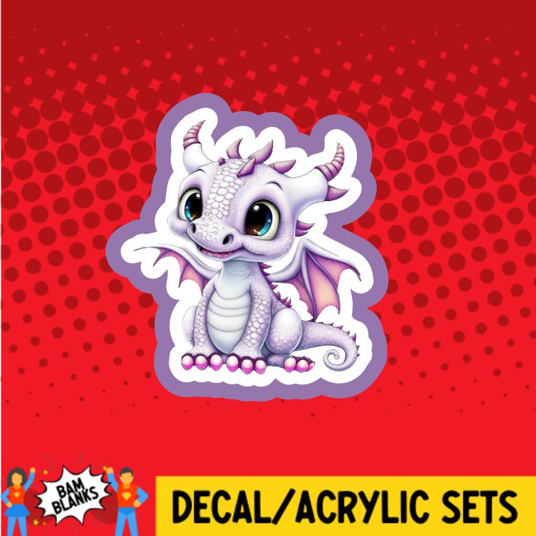 Purple Baby Dragon - DECAL AND ACRYLIC SHAPE #DA0784