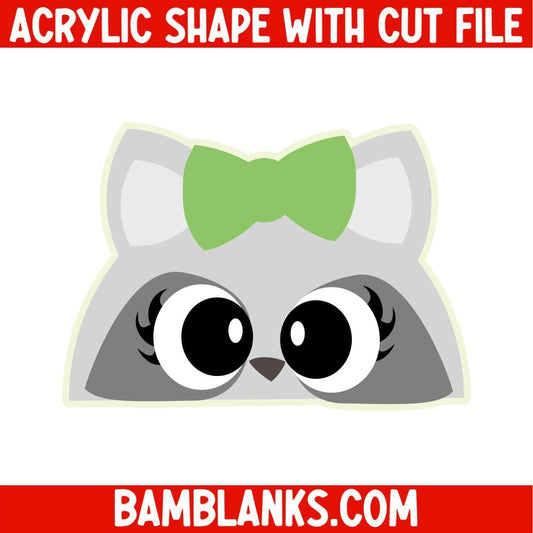 Raccoon Girl - Acrylic Shape #1000