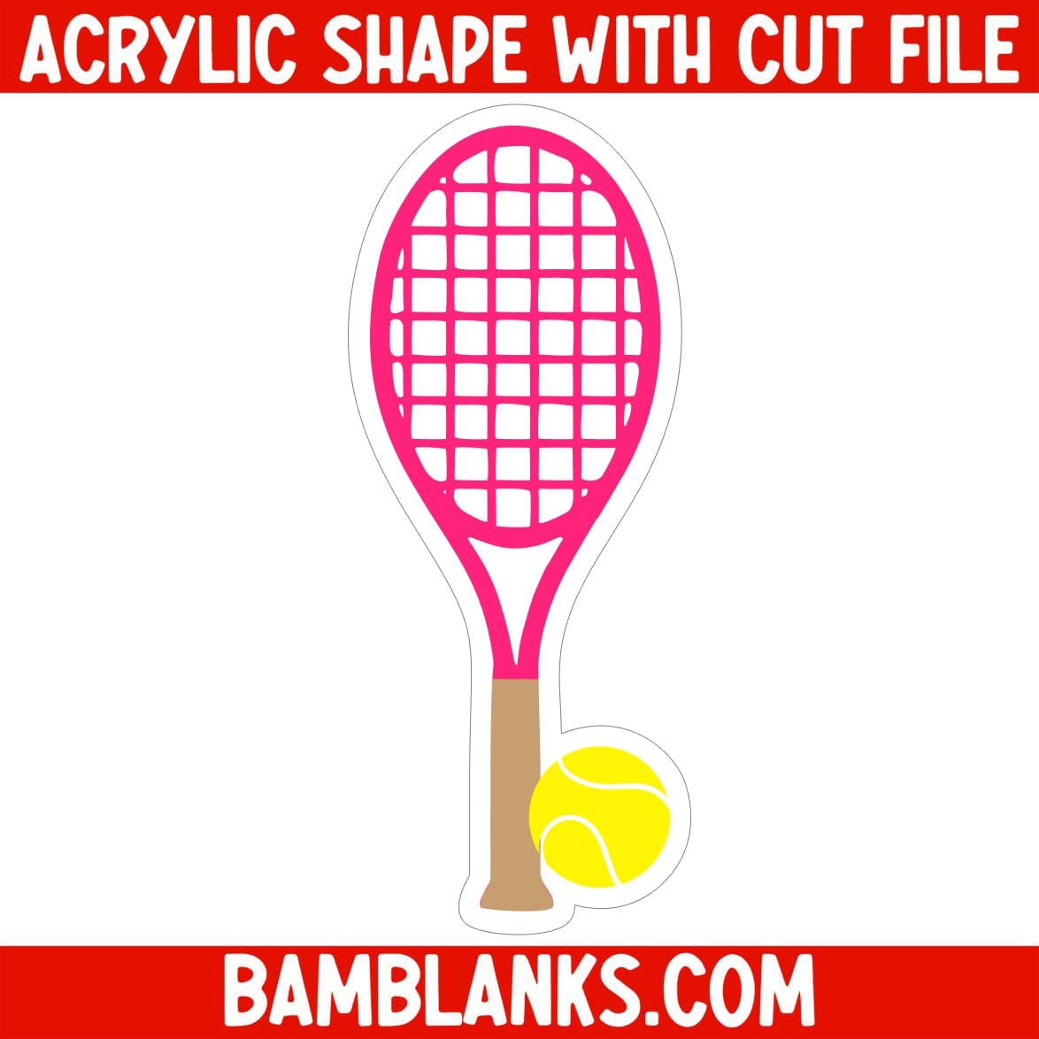 Racket with Ball - Acrylic Shape #048