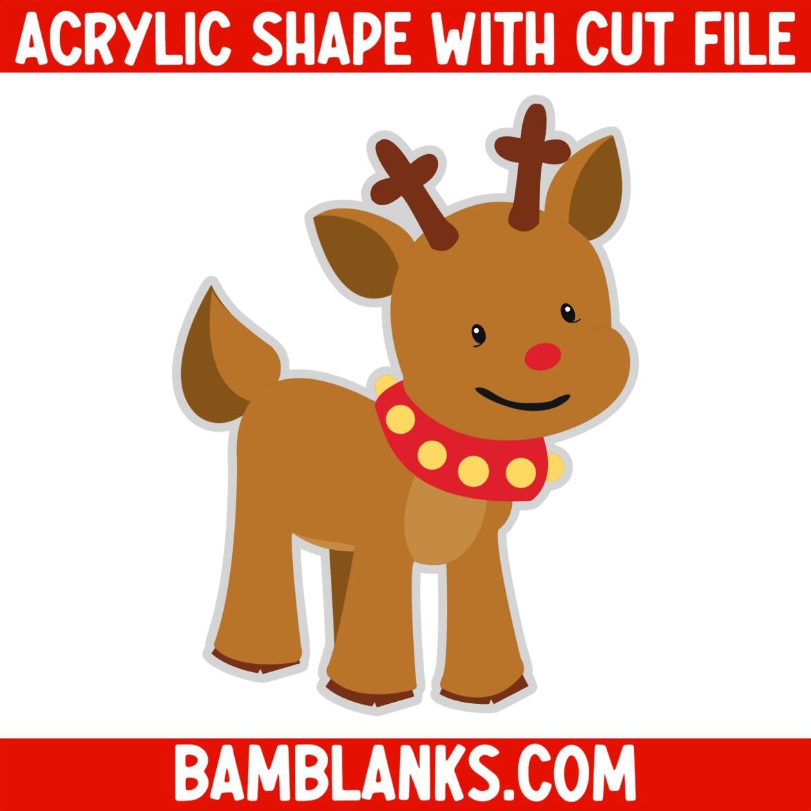 Reindeer - Acrylic Shape #554 – BAM Blanks and More