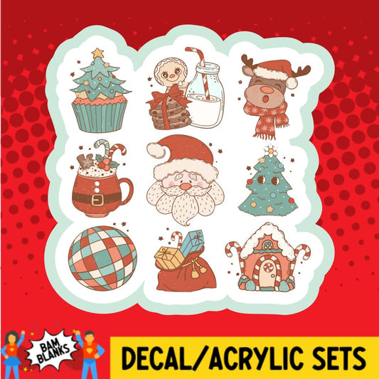 Retro Christmas Elements - DECAL AND ACRYLIC SHAPE #DA01494