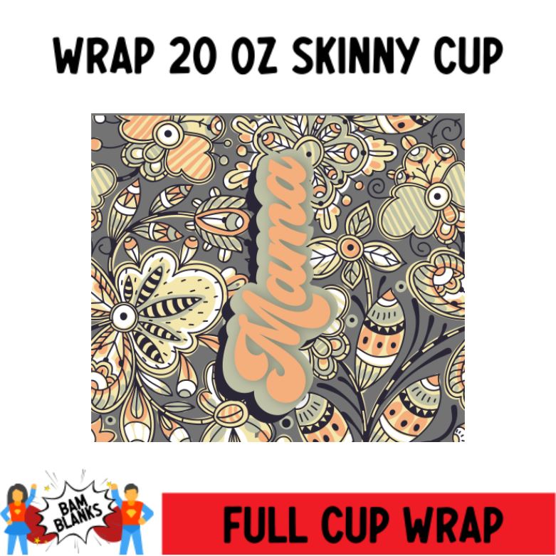 Retro Mom - 20 oz Skinny Cup Wrap - CW0058