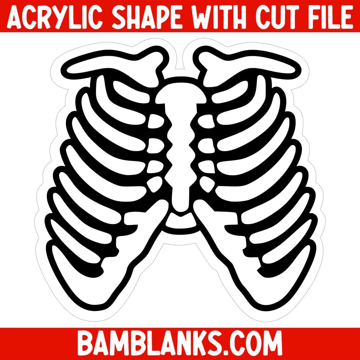 Fake Large Rib Cage Rib Cage - Acrylic Shape #003 – BAM Blanks and More