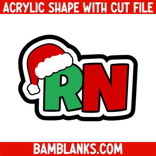 RN Santa Hat - Acrylic Shape #2478