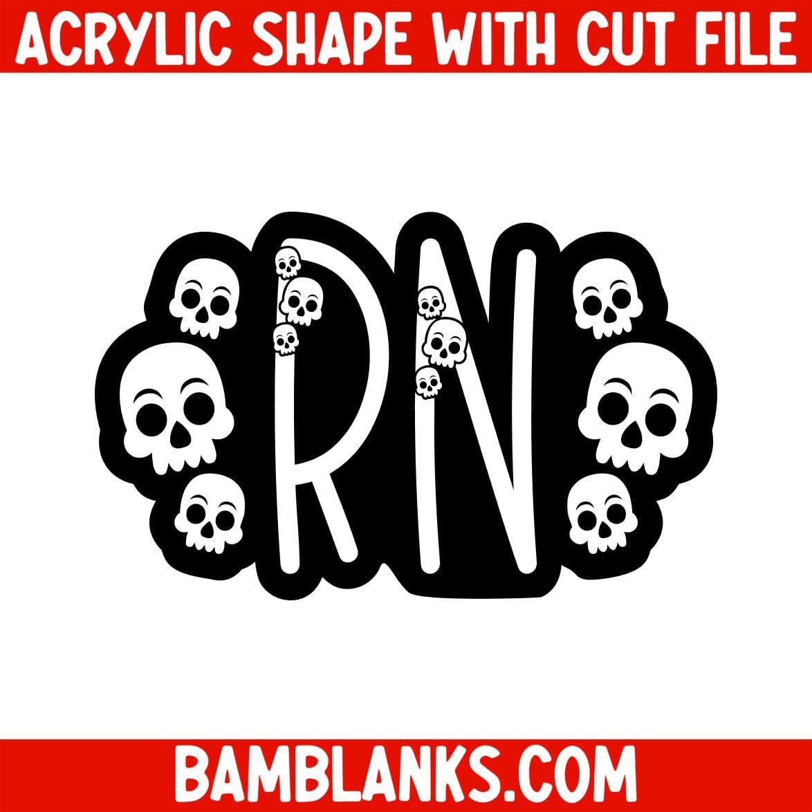 RN Skulls - Acrylic Shape #1606