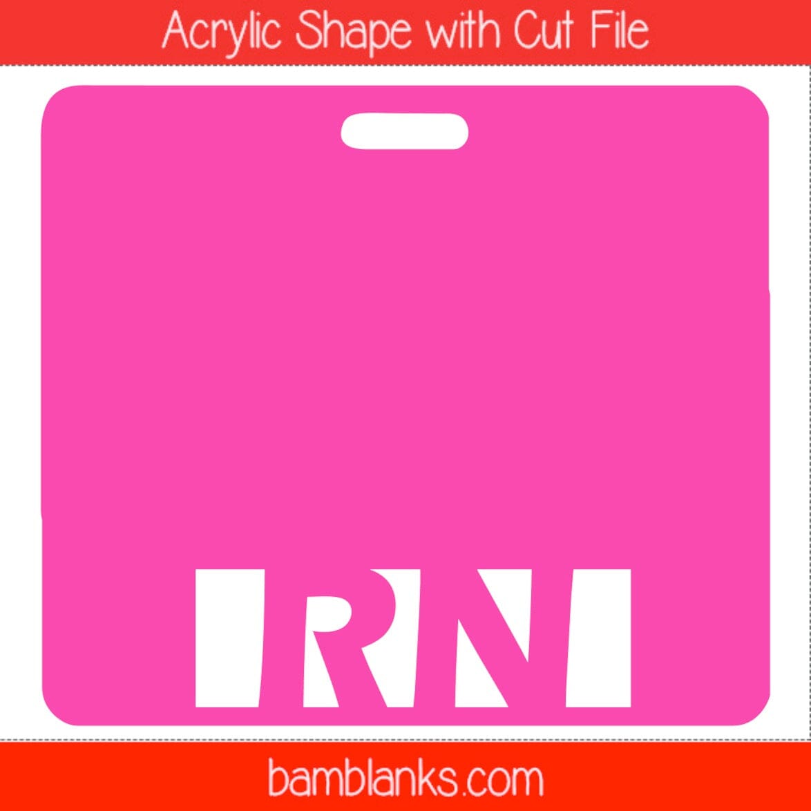 Rn Simple Tag RN Tag - Acrylic Shape #1448 β BAM Blanks and More