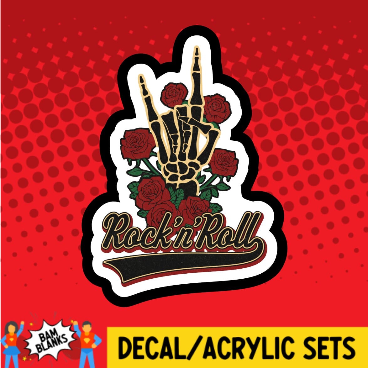 Rock n Roll Skeleton Hand - DECAL AND ACRYLIC SHAPE #DA01561