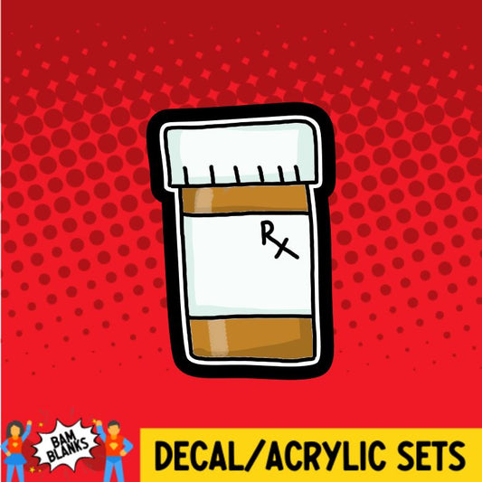 RX Pill Bottle - DECAL AND ACRYLIC SHAPE #DA0261