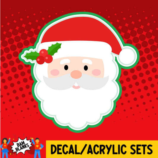 Santa Claus with Holly - DECAL AND ACRYLIC SHAPE #DA01515