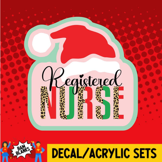 Santa Hat Nurse - DECAL AND ACRYLIC SHAPE #DA0444