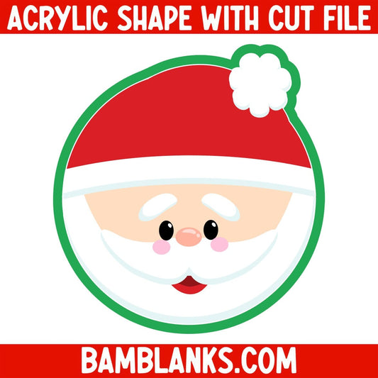 Santa Round - Acrylic Shape #2449