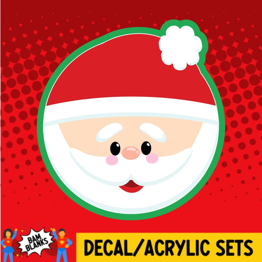 Santa Round - DECAL AND ACRYLIC SHAPE #DA01274