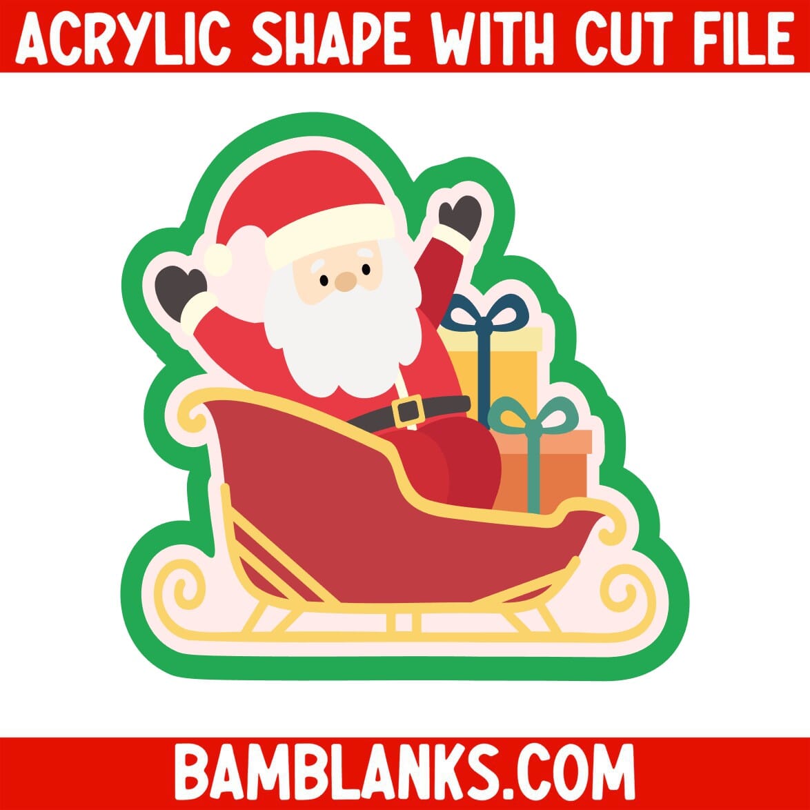 Santa with Gifts - Acrylic Shape #2265