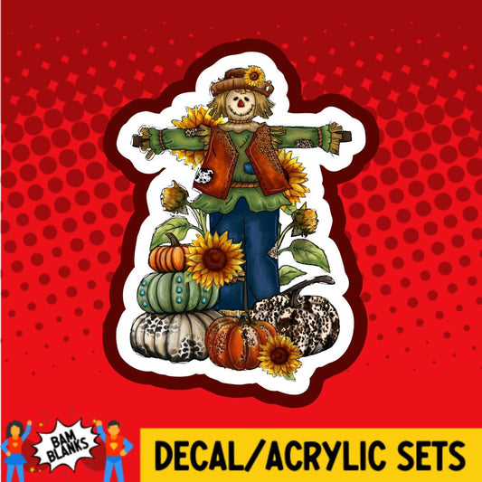 Scarecrow Pumpkin Stack - DECAL AND ACRYLIC SHAPE #DA01349