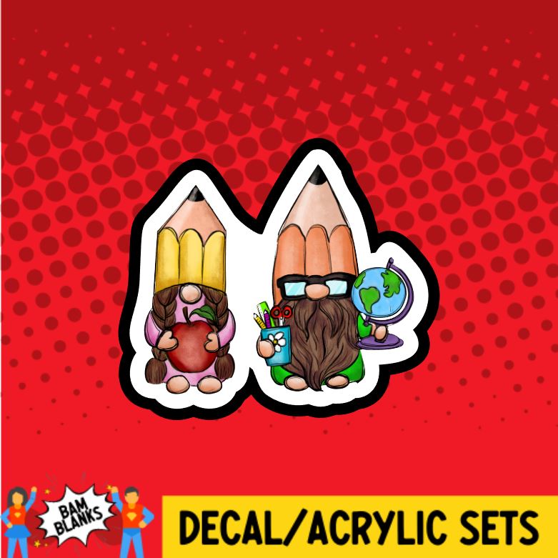 School Gnomes - DECAL AND ACRYLIC SHAPE #DA