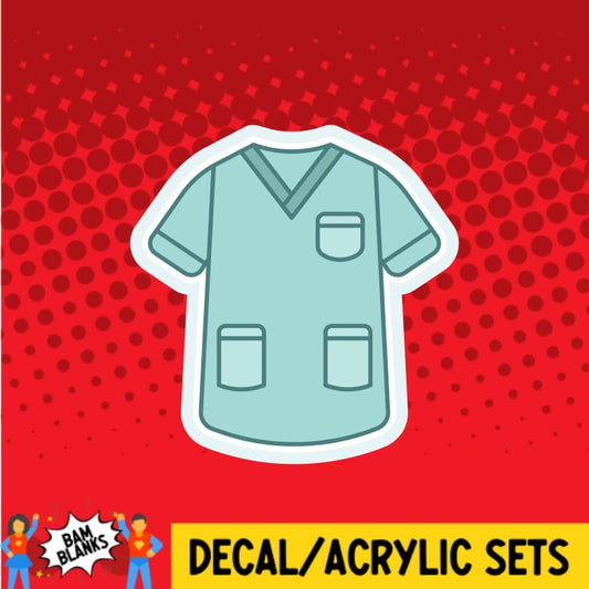 Scrub Top 3 - DECAL AND ACRYLIC SHAPE #DA0914