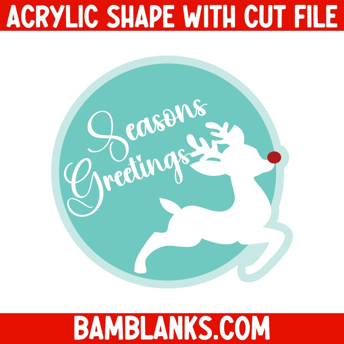 Seasons Greetings Reindeer - Acrylic Shape #2262