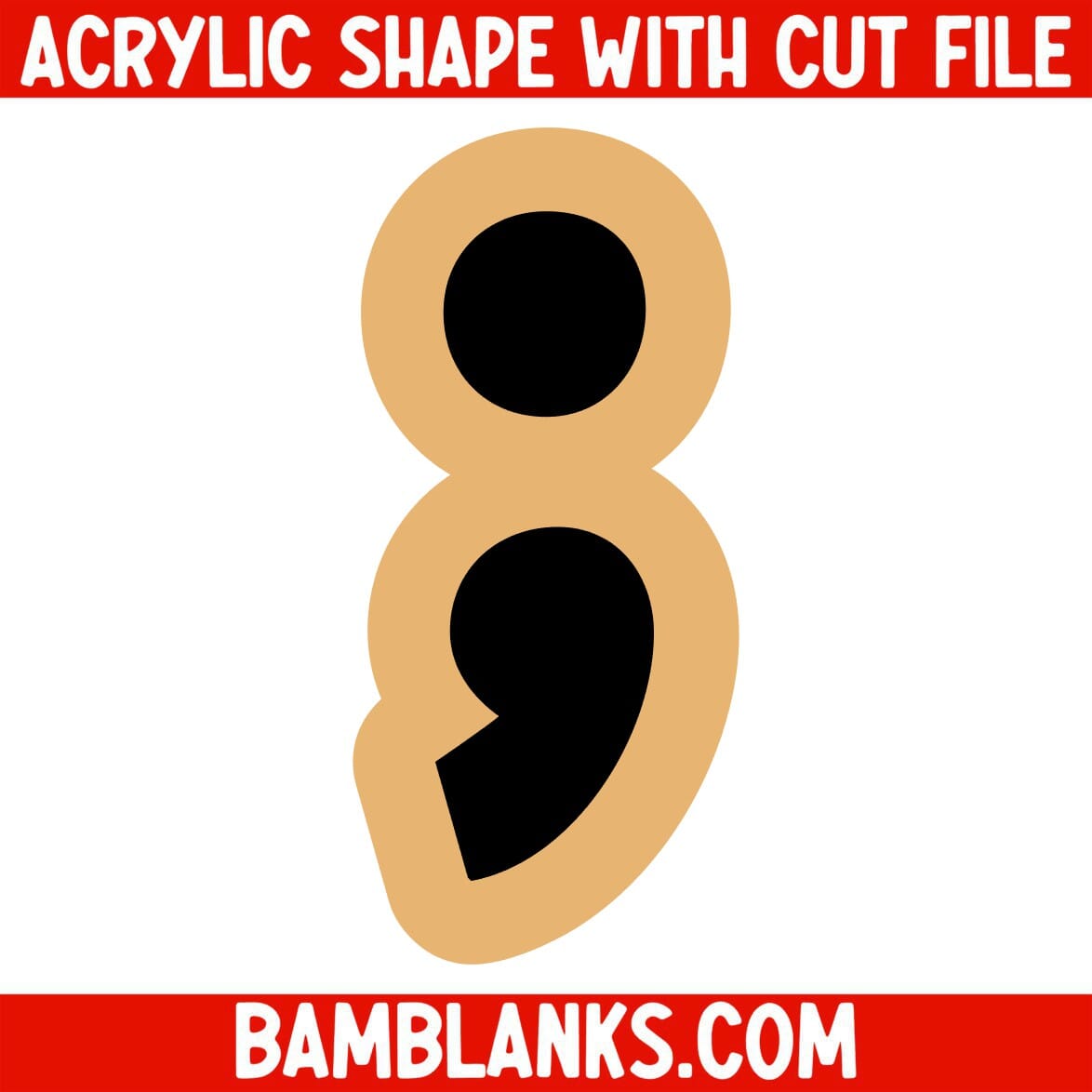Semicolon - Acrylic Shape #123