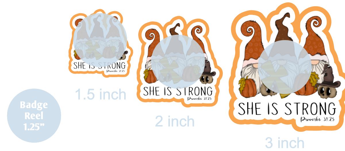 She is Strong Fall Gnome - DECAL AND ACRYLIC SHAPE #DA