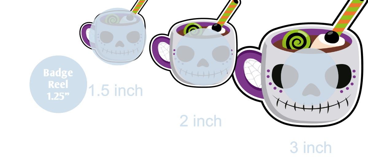 Skeleton Halloween Mug - DECAL AND ACRYLIC SHAPE #DA0308