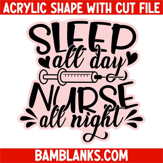 Sleep All Day - Acrylic Shape #101