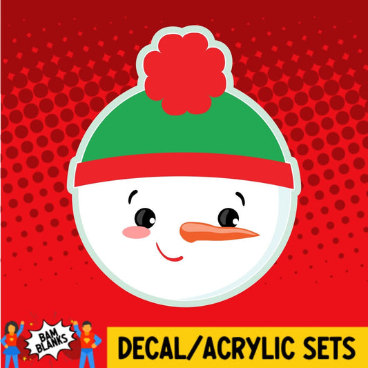 Snowman Round - DECAL AND ACRYLIC SHAPE #DA01275