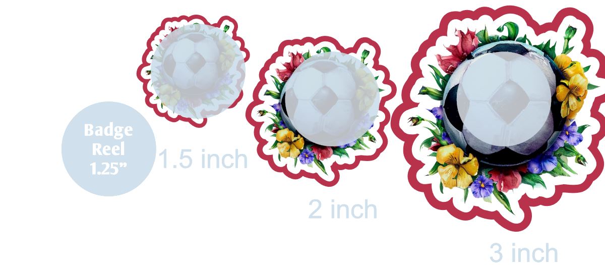 Soccer Ball and Flowers - DECAL AND ACRYLIC SHAPE #DA