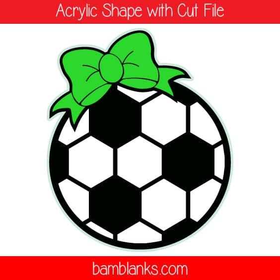 Soccer Ball with Bow - Acrylic Shape #923