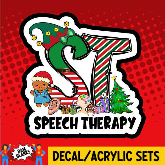 Speech Therapy Christmas - DECAL AND ACRYLIC SHAPE #DA01576