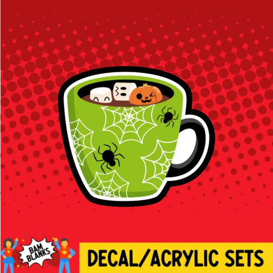 Spider Web Halloween Mug - DECAL AND ACRYLIC SHAPE #DA0309