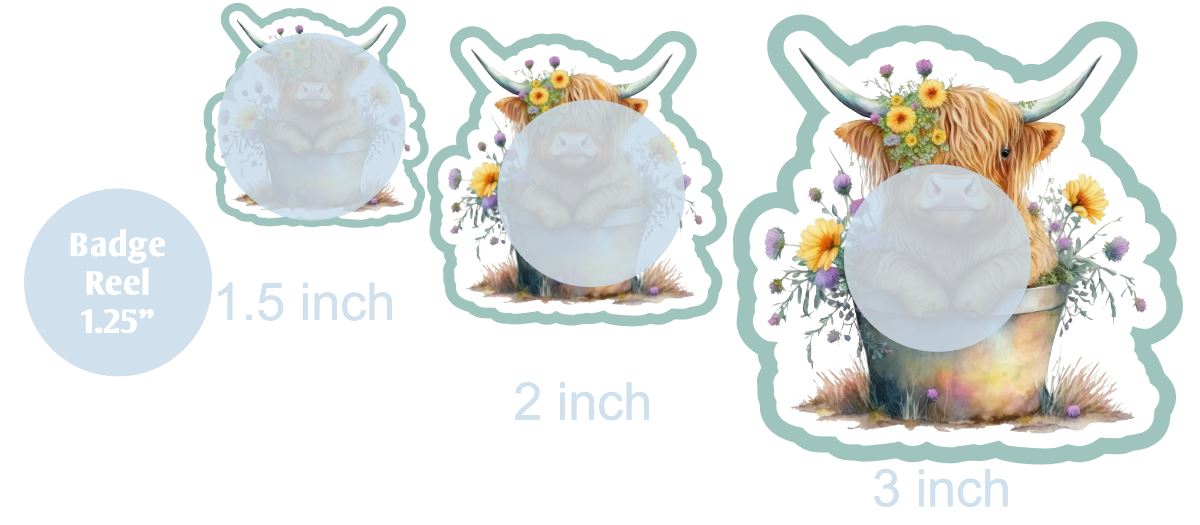 Spring Highland Cow in a Flowerpot - DECAL AND ACRYLIC SHAPE #DA0130 – BAM  Blanks and More