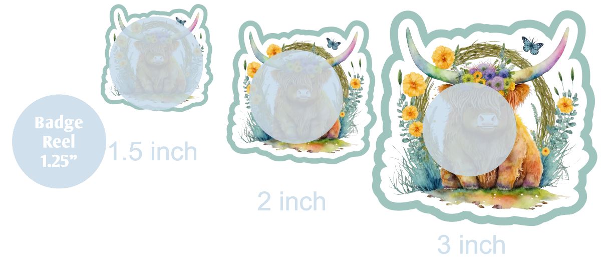 Spring Highland Cow with Wreath - DECAL AND ACRYLIC SHAPE #DA0131