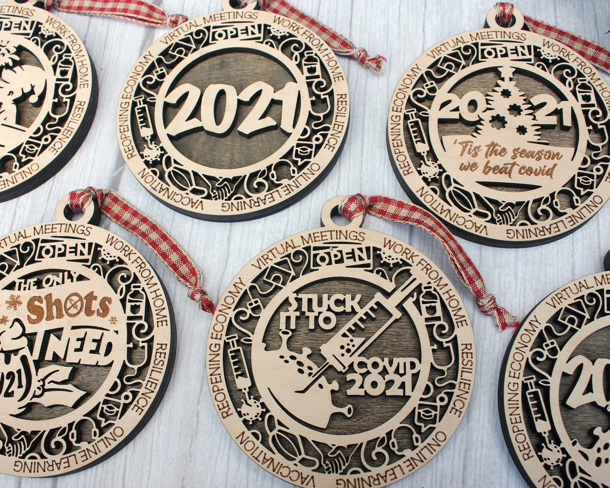 Stay Positive - Wood Ornament #W146