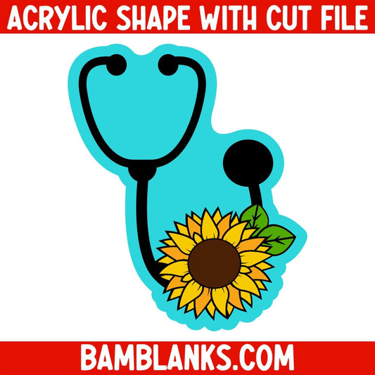 Stethoscope Sunflower - Acrylic Shape #116