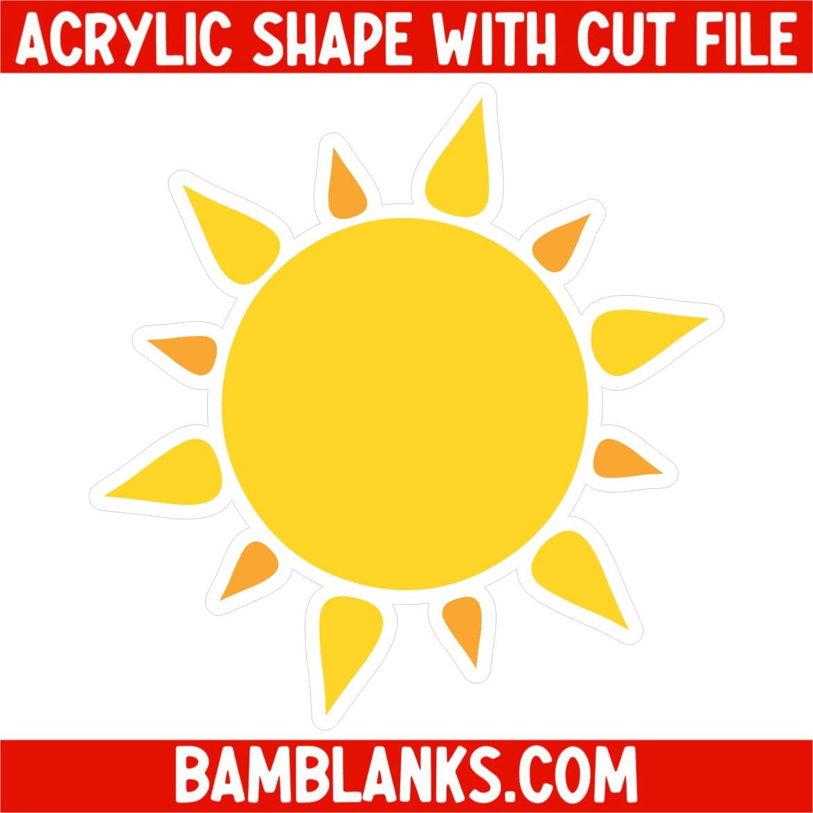 Sun Shape Copy Sun - Acrylic Shape #025 – BAM Blanks and More