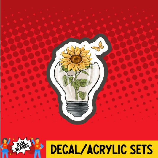 Sunflower Broken Light Bulb - DECAL AND ACRYLIC SHAPE #DA0264