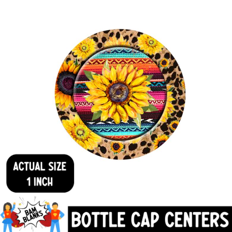 Sunflower Serape - Bottle Cap Center #BC0010