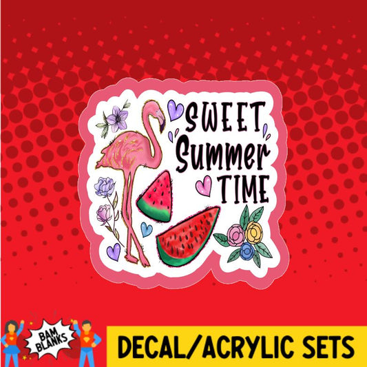 Sweet Summertime Flamingo - DECAL AND ACRYLIC SHAPE #DA0796