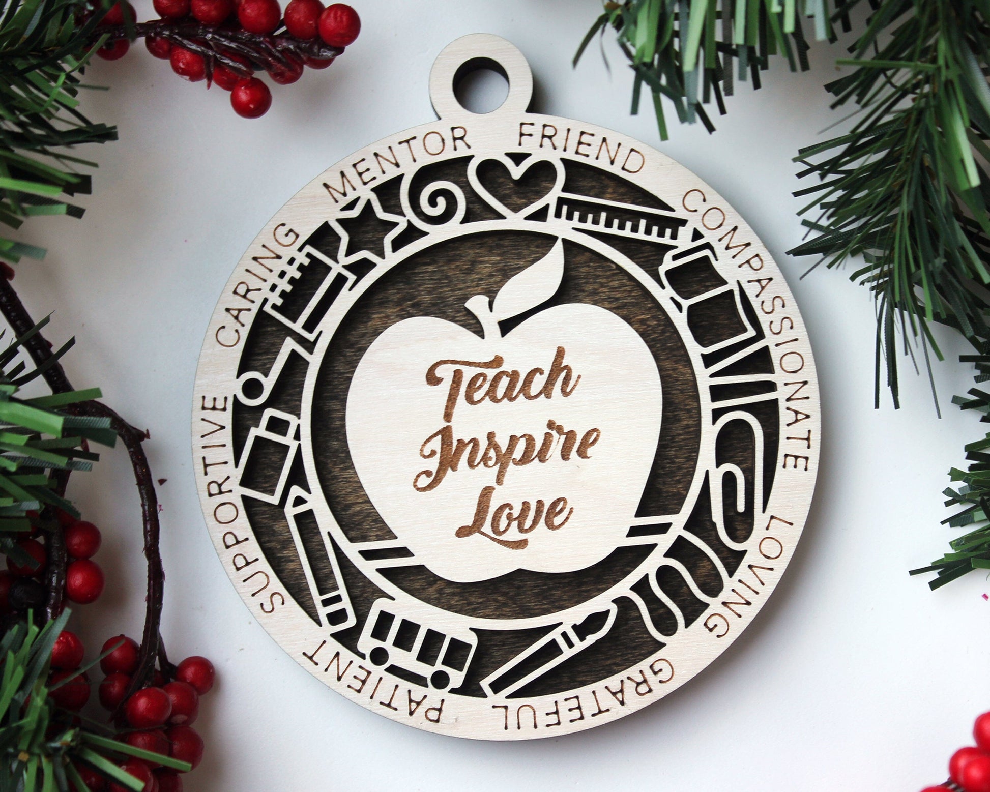 Teacher - Wood Ornament #W051