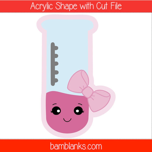 Test Tube with Bow - Acrylic Shape #1493