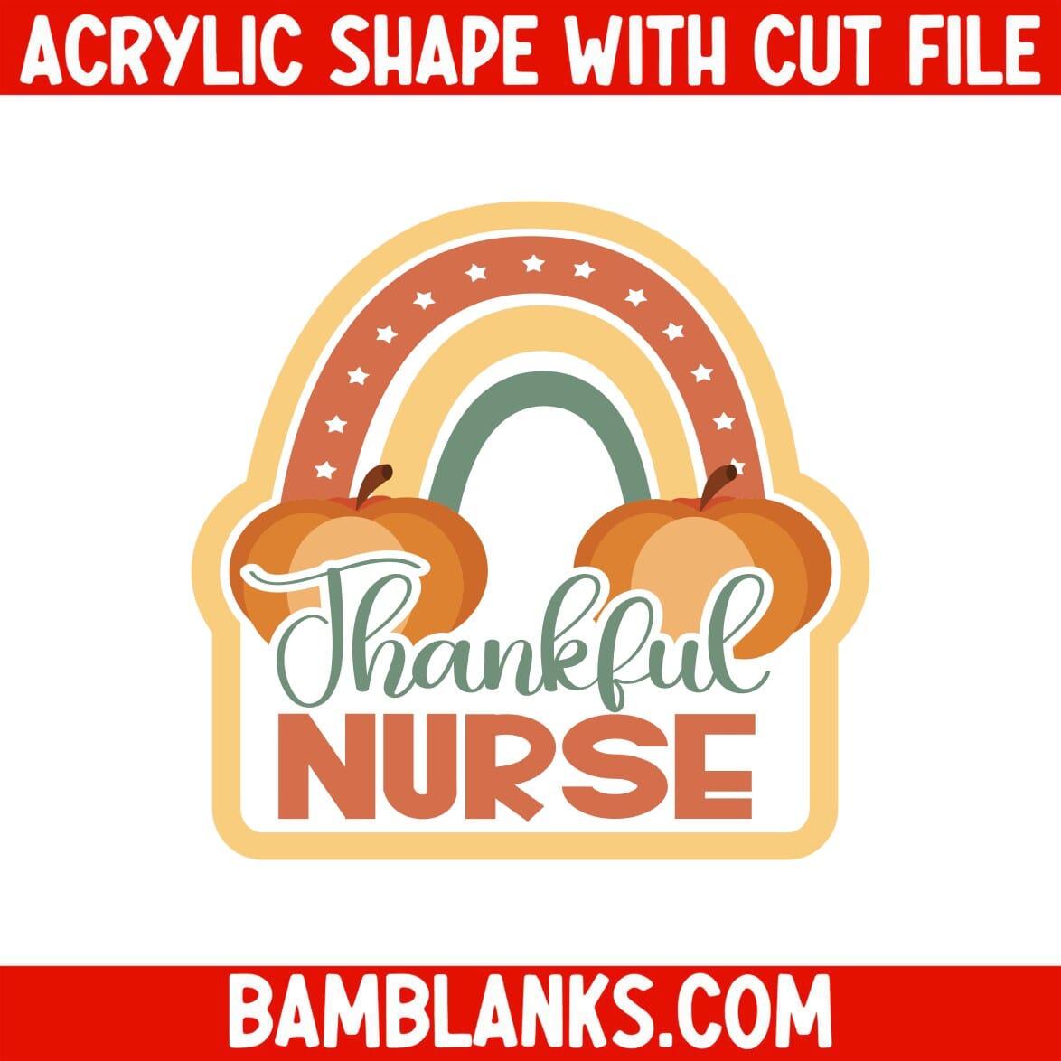 Thankful Nurse Rainbow - Acrylic Shape #2228