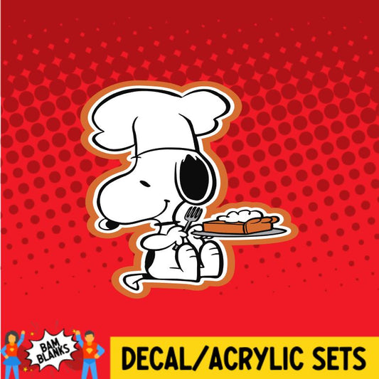 Thanksgiving Beagle Pilgram Eating Pie - DECAL AND ACRYLIC SHAPE #DA0497