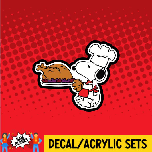 Thanksgiving Beagle with Turkey - DECAL AND ACRYLIC SHAPE #DA0495