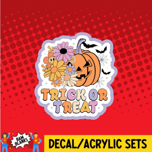 Trick or Treat Retro Floral - DECAL AND ACRYLIC SHAPE #DA